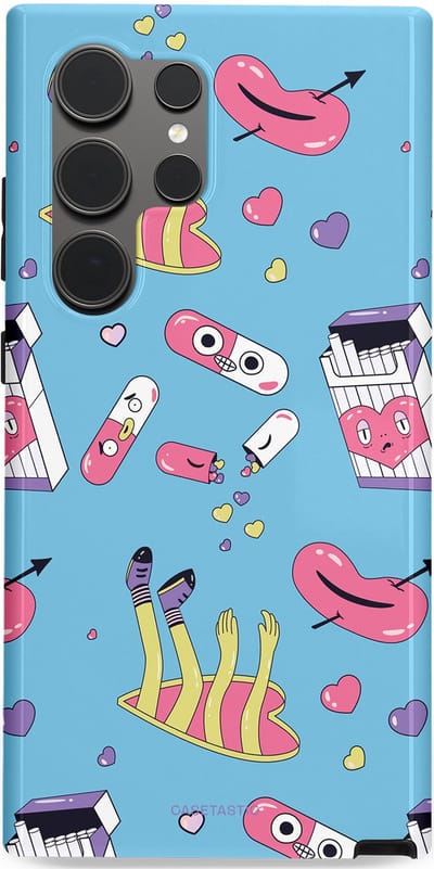 Casetastic Hoesje Geschikt voor Samsung S24 Ultra - Stijlvolle Beschermende Duo-layer Case - Liefdespil