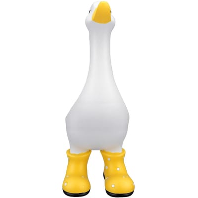 Hars Eend Beeld Kleurrijk Tuindecor Artistiek Eend Figuurtje voor Huis Tuin Terras Buiten Hars Handgemaakt Decoratie white