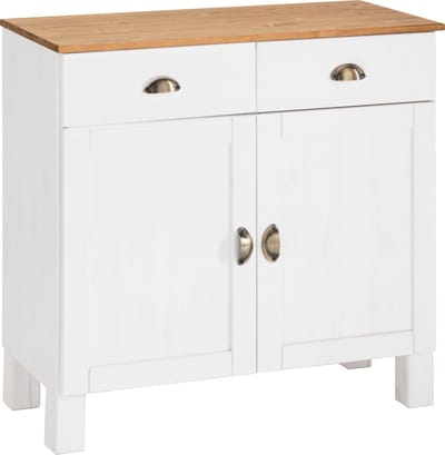 Oslo-Dressoir 2 Deurs Massief Grenen Wit/Honing