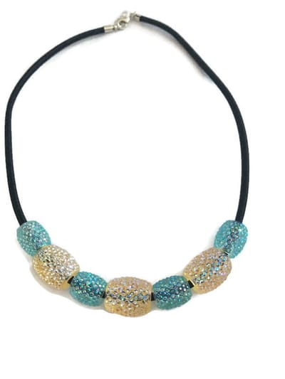 Petra's Sieradenwereld - Ketting met mooie strass kralen in 2 kleuren (762)