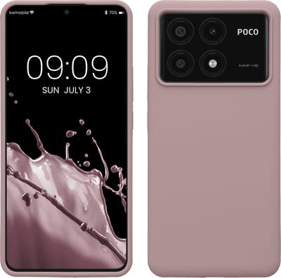 kwmobile telefoonhoesje geschikt voor Xiaomi Poco X6 Pro 5G - Hoesje met siliconen coating - Smartphone case in licht oudroze