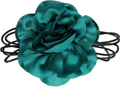 Haarsoires Haarband Bloem - Veter - Striklint - Zeegroen - Haaraccessoire met Bloemen - Bloemenaccessoire voor Dames & Meisjes