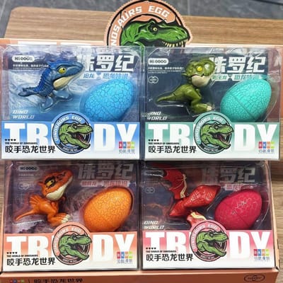 Grappig Jurassic Vinger Dinosaurus Model Speelgoed Realistisch Triceratops Tyrannosaurus Vingerbijtende Dinosaurussen Interactief Speelgoed Kinderen Cadeau