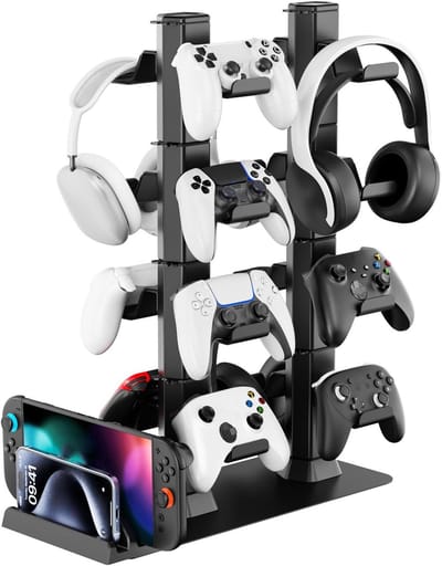 SnelShoppen - Multifunctionele Kosker Controller Houder - Hoofdtelefoon & Gaming Accessoires Organizer met 16 Haken en Sleuf - Ideaal voor Thuis en Ga
