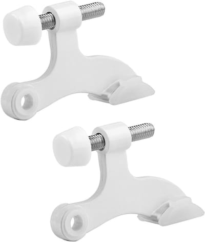 Deurstopper Set - Scharnierpen Stopper - Bescherming Deuren - Verstelbaar Zinklegering - 2 Pack - Wit