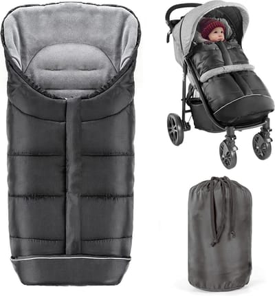 PromoHome Universele Voetenzak voor Kinderwagen en Buggy - Zachte Thermo Fleece Wintervoetenzak met Capuchon en Draagtas - Water- en Vuilafstotend - Geschikt voor 6-36 Maanden