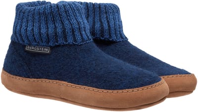 Bergstein Cozy Lux Sloffen - Pantoffels voor dames, heren en kinderen - 100% Zuiver scheerwol - Dark Blue