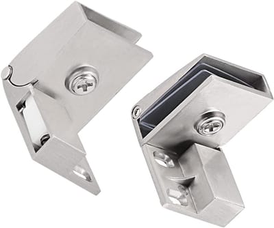 Glazen Deur Scharnier voor 3mm - 5mm Glasdikte - 1 Paar Scharnierclips voor Wijnkast, Badkamer of Toegangspoort
