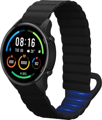 kwmobile sporthorloge band geschikt voor Xiaomi Mi Watch Color Sport / S1 Active bandje - Smartwatch of activity tracker polsband - Met magneetsluiting - In zwart