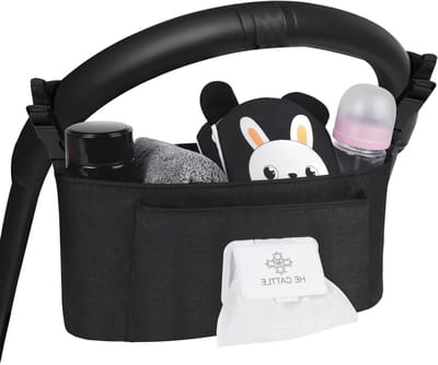 Opvouwbare Kinderwagen Organizer met Vochtige Doekjes Disposer - Handige Opbergtas voor Wandelwagen - Universele Pasvorm - Baby Stroller Accessoire