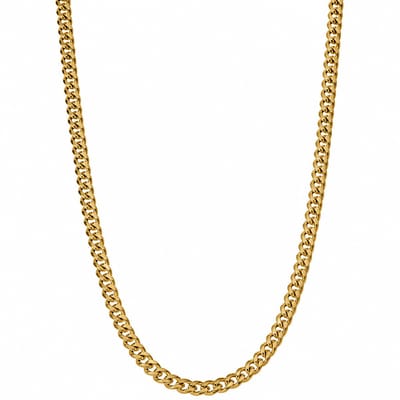 Sorprese Cuba Ketting - Schakelketting - 5 mm/55cm - Ketting Heren - Goudkleurig - Staal - RVS - Heren Ketting - Model O