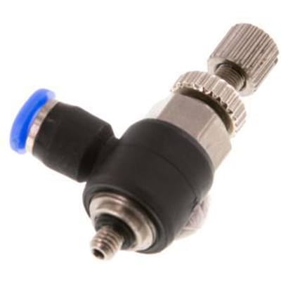 L-stuk Regelventiel 3 mm - M3 Regeling-Uit Messing/PBT