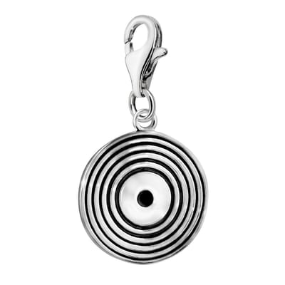 Quiges – 925 - Zilver – Charm - Bedel - Hanger - Muziek LP Plaat - met – sterling - zilver - karabijnslot - geschikt - voor -Bedelarmband HC091