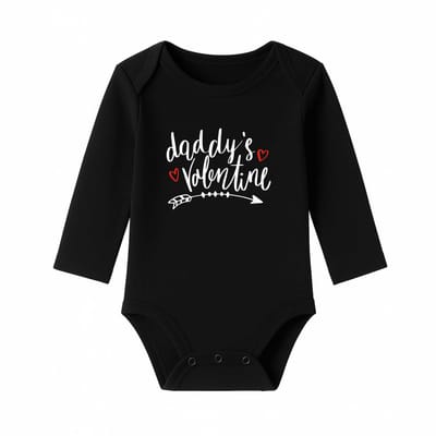 Romper Daddy's Valentine - zwart - 62/68 - lange mouw
