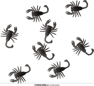 Fiestas Guirca - Decoratie schorpioenen (6 stuks) - Halloween - Halloween Decoratie - Halloween Versiering