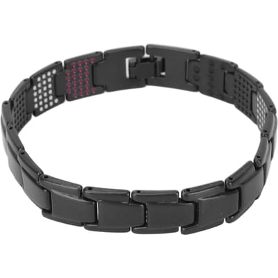 Modieuze Magnetische Therapie Armband Afslankende Titanium Staal Unisex Magnetische Armband Blauw zwart