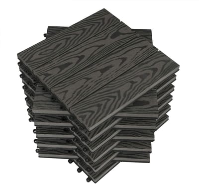 WPC terrastegels - terrastegels - buitenvloeren - duurzaam en duurzaam - eenvoudige installatie - weinig onderhoud - 30 cm x 30 cm x 1,8 cm