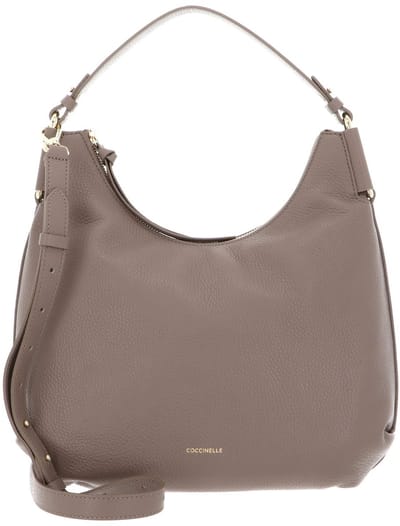 COCCINELLE Leren schoudertas Rebekka Handbag Grained Leather Warm Taupe