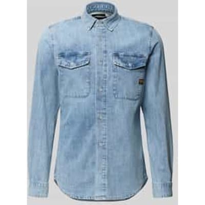 Overhemd Lange Mouw G-Star Raw D29312-D252 MARINE SLIM SHIRT LS DNM-H090 FADED AZURA BLUE