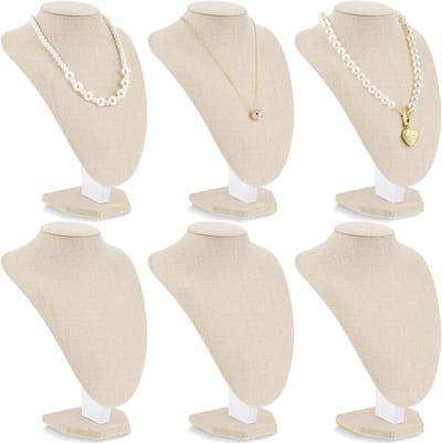 Hanger Ketting Display - Sieradenhouder - Etalage Presentatie - Set van 6 Stuks - 18x25 cm - Linnen