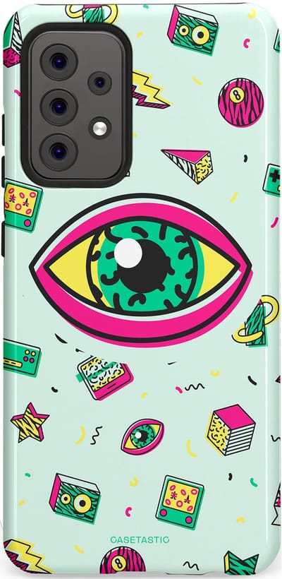 Casetastic Hoesje Geschikt voor Samsung A52 (4G/5G/s) - Stijlvolle Beschermende Duo-layer Case - Retro 80s vibes