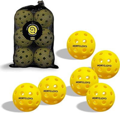 Pickleball Ballen Set - Sport Ballen - Toernooi Spel - USAPA Goedgekeurd - 6 Stuks - Geel