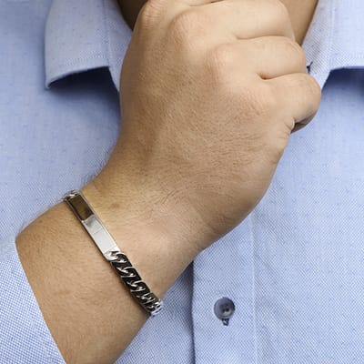 Graveerarmband Gourmette Plaat 8 Mm