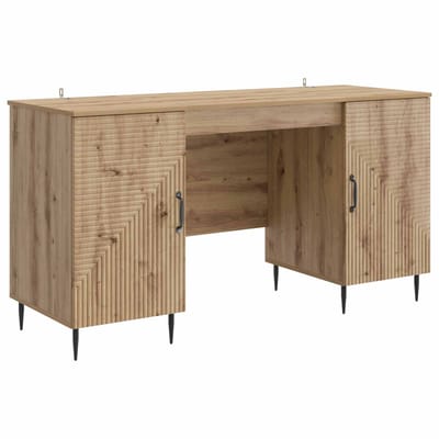 vidaXL - Bureau - Artisanaal - eiken - 142,5 - x - 50 - x - 75 - cm - Bewerkt - hout