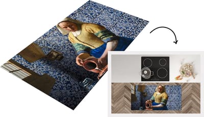 Keukenloper - Loper keuken - Melkmeisje - Delfts Blauw - Vermeer - 120x60 cm - Keukenloper vinyl