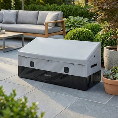 Tuin opbergbox Alanno 52/75x155x64 cm grijs en zwart 560L casa.pro