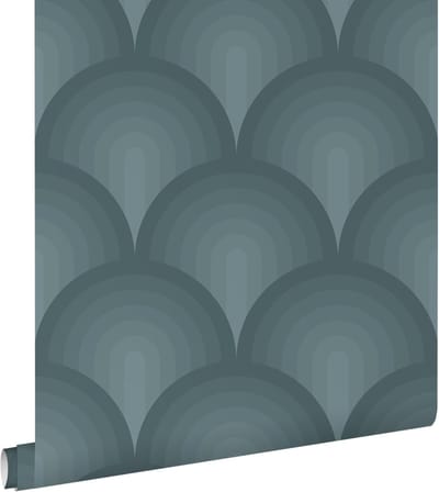 ESTAhome behang 3D-motief petrolblauw - 50 x 900 cm - 131123