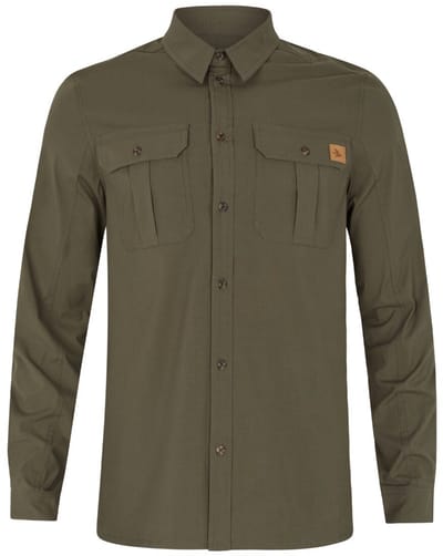 Seeland Selous L/S Cargo Overhemd Outdoor Overhemd Jacht Overhemd Scandinavische Overhemd Groen Maat -M
