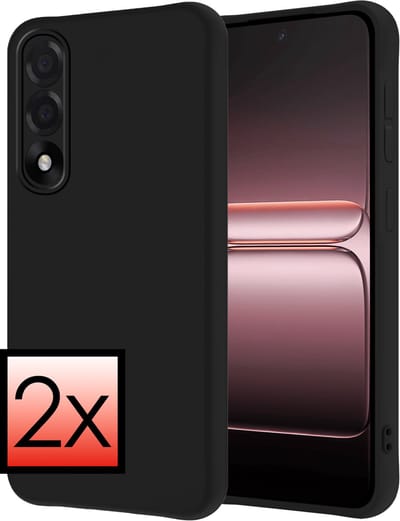 Hoesje - 2 Stuks - Geschikt voor OnePlus Nord 5 - Sterk & Shockproof - Case Siliconen - Back Cover - Telefoon Hoes - Zwart