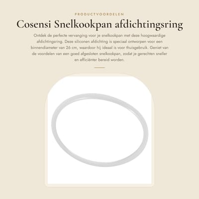 Dailygoods- Afdichtingsring Vervanging - Siliconen Afdichting - Geschikt voor Snelkookpan - Binnendiameter 26 cm - Dikte 0,4 cm - Inhoud 1 Stuk - Snelkookpanring