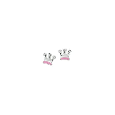 TFT Oorknoppen Kroon Zilver Gerhodineerd Glanzend 6 mm x 6 mm