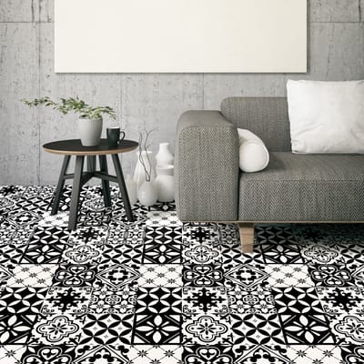 Antislip vloerstickers met beschermende coating - VANESA cementvloertegels - 1 sticker van 40x40 cm