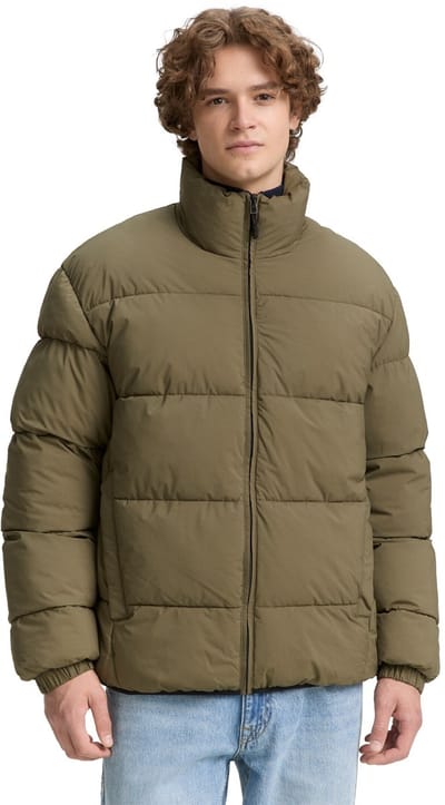Tom Tailor Denim - Lichtgewicht pufferjas met opstaande kraag - Maat XXL - jungle soil green