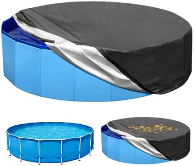 Dailygoods- Afdekzeil Rond 160 x 30 cm - Zwembadafdekking - Waterdicht - Duurzaam - Bescherming tegen vuil - Versterkte naden