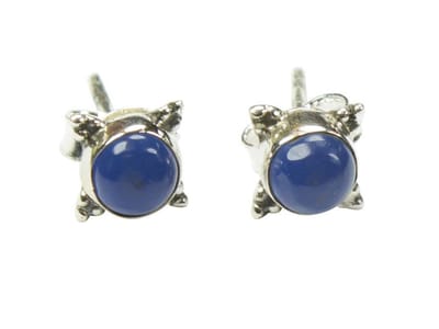 Zilveren knop oorbellen Chalcedoon 925 zilver