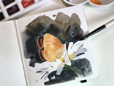 aquarel schetsboek, 300 g, 25% katoen, 14 x 14 cm, 24 vellen, 48 pagina's, fijnkorrels, zuurvrij, aquarelboek, kunstenaarspapier, aquarelpapier, blok, ideaal voor aquarel, inkt, acryl