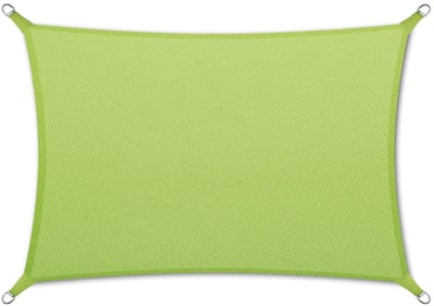 FLOORDIREKT Zonnescherm 5 x 7 m - Lichtgroen - Rechthoekig- incl. bevestigingsmateriaal - Scheurvast polyesterweefsel - Waterafstotend geïmpregneerd - Zonwering