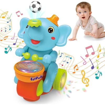 Haute Qualité Bébé Haute Qualité Rampant Haute Qualité Jouet: Électronique de Haute Qualité Marche de Haute Qualité Éléphant de Haute Qualité Batteur de Haute Qualité bleu