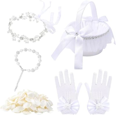 Bloemenmeisjesmand Set - Bruiloft Decoratie - Bruiloft Ceremonie - Vijf Delige Set - 17 x 175 cm - Mix Kleuren