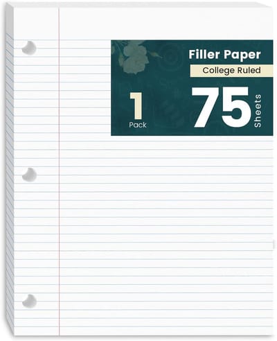 Losbladig Schrijfblok A5 Wit Gelinieerd Papier (Pak van 1)