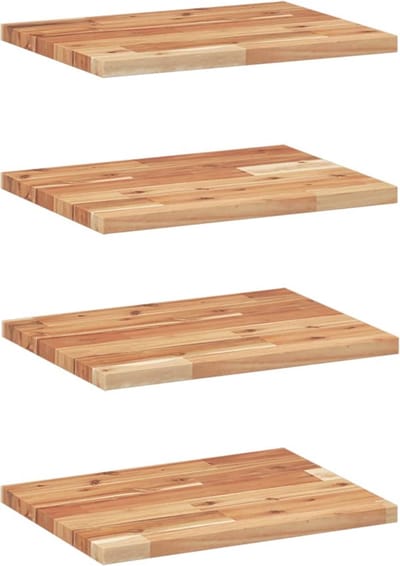 vidaXL - Wandschappen - 4 - st - zwevend - olieafwerking - 40x30x2 - cm - acaciahout