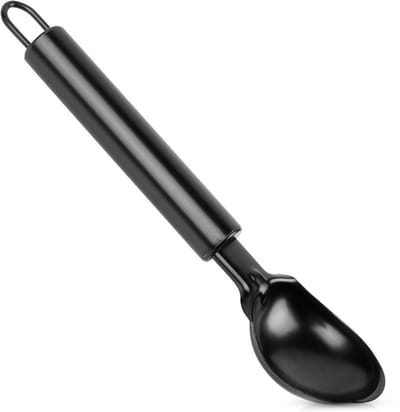 Ijsschep Edelstaal Zwart 19 cm - Ijslepel - Portioneerlepel - Ijsboltang