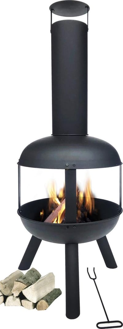 MaxxGarden Tuinhaard Grieks Hades - Terrashaard - Vuurkorf - BBQ - Terrasverwarmer - Terrasverwarming - Sfeerhaard - 45 x 115cm - Zwart