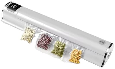 KZQ Compacte Draagbare Voedsel Vacuümmachine - Automatische Luchtafdichting Geschikt Voor Vlees Gedroogd Fruit En Snacks - Ideaal Voor Keuken Thuis En Voedselopslag - Wit