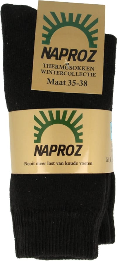 Naproz thermo sok zwart 35-38