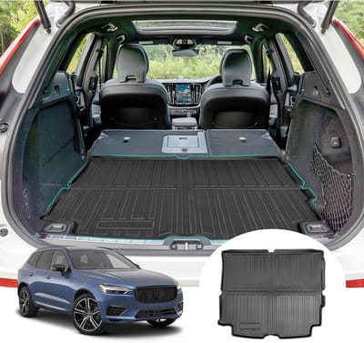Car Trunk Mat voor XC60 2018-2026, Vouwbare TPE All-Weather Mat, Hoogwaardige 3D Scan, Multifunctionele Accessoires voor Auto Kofferbak